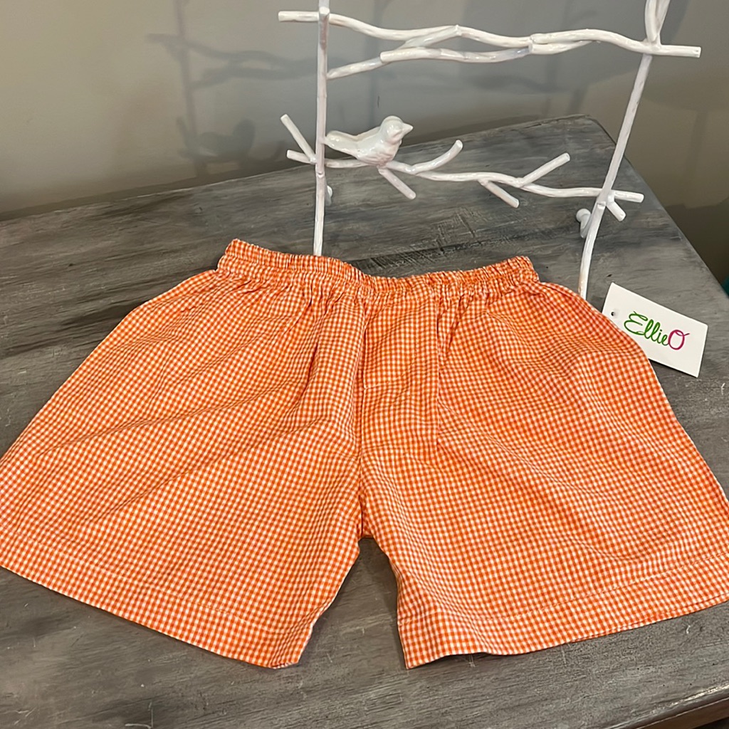 Ellie O Orange And White Seersucker Shorts For Kids Size 34